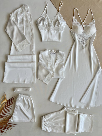 Bridal 6 Pcs Silk Nighty Dress