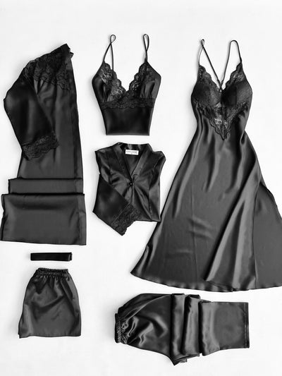 Bridal 6 Pcs Silk Nighty Dress