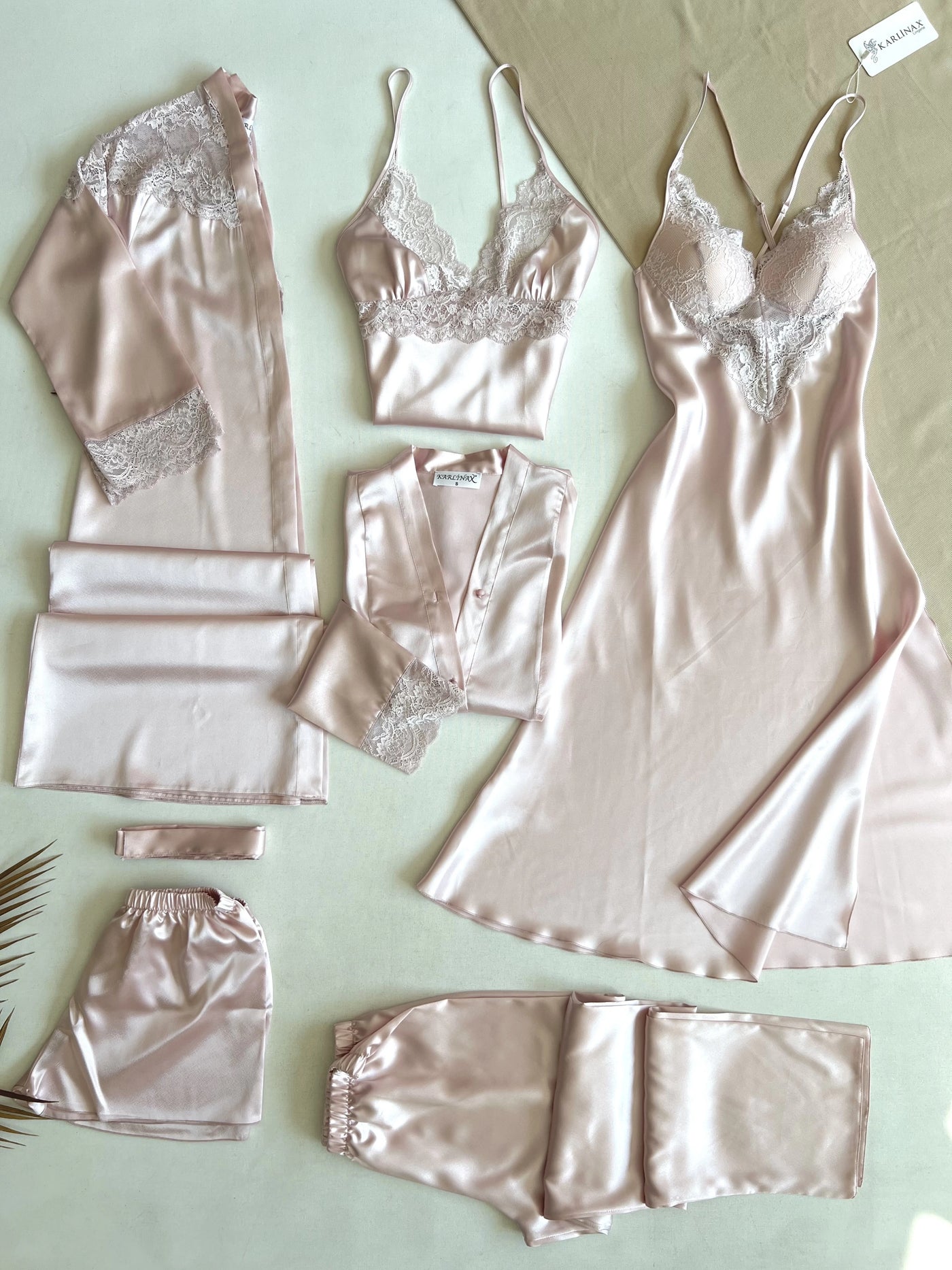 Bridal 6 Pcs Silk Nighty Dress
